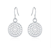 Sterling Silver Medallion Dangle Earrings